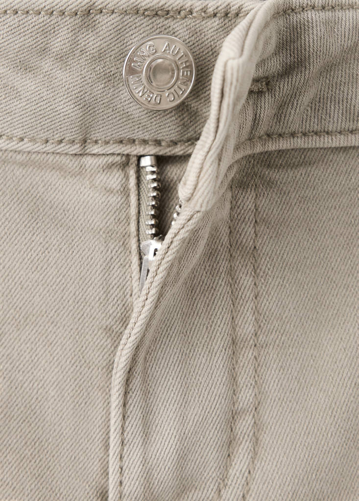 Wide-leg jeans with decorative stitching — Khaki