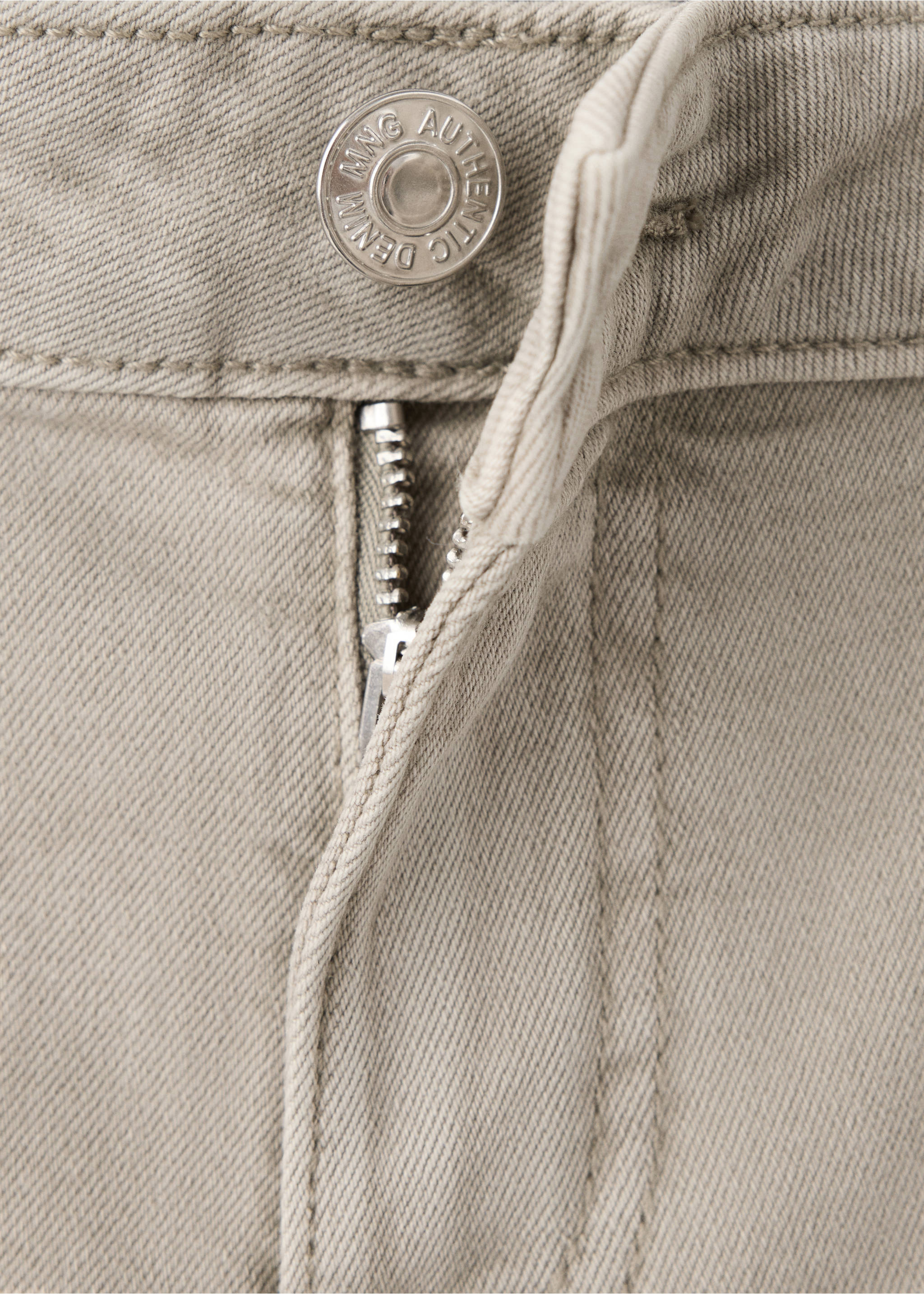 Jeans wide leg costuras decorativas - Detalle del artículo 8, Khaki. Ref: 37014109-00.