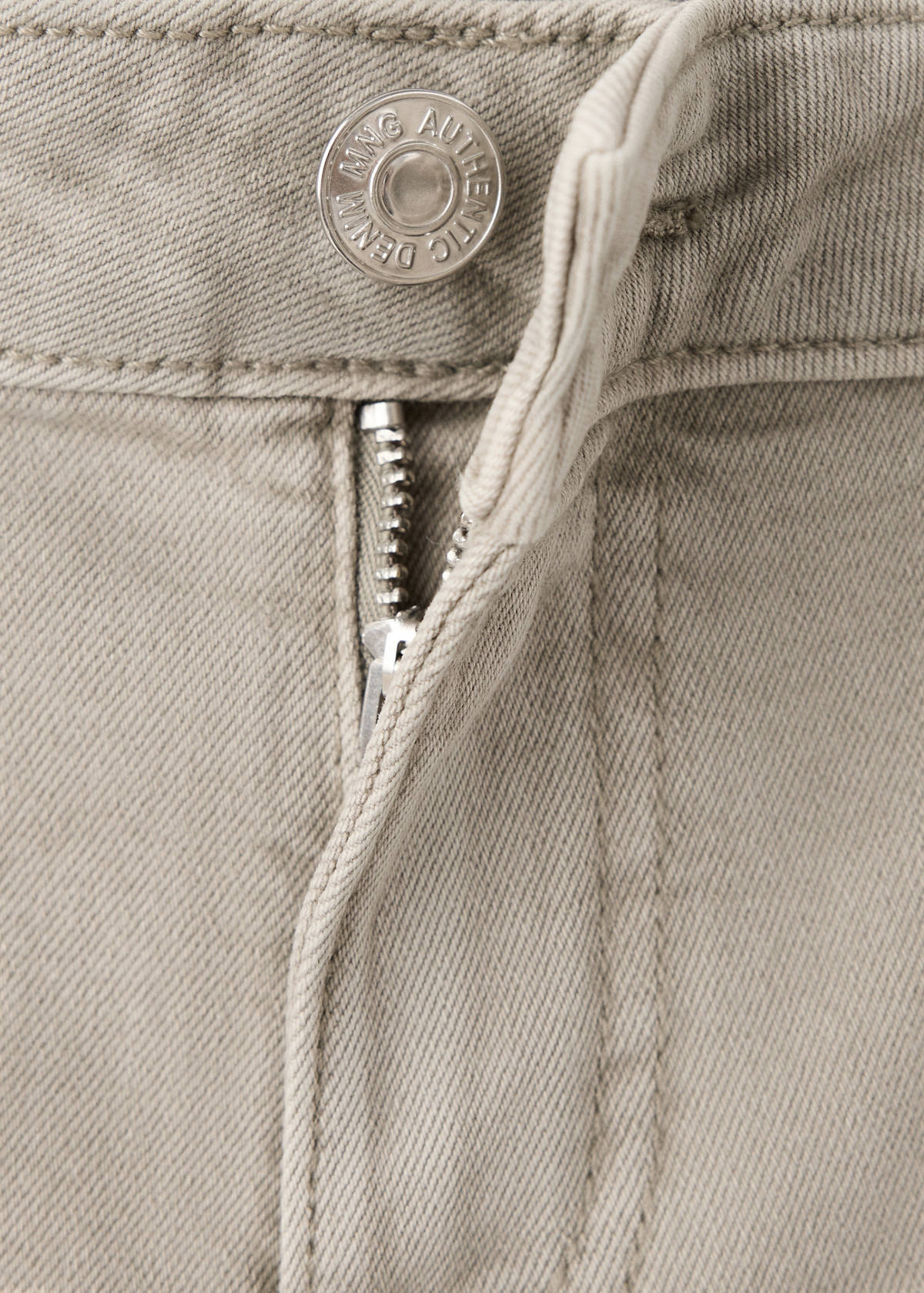 Wide-leg jeans with decorative stitching — Khaki