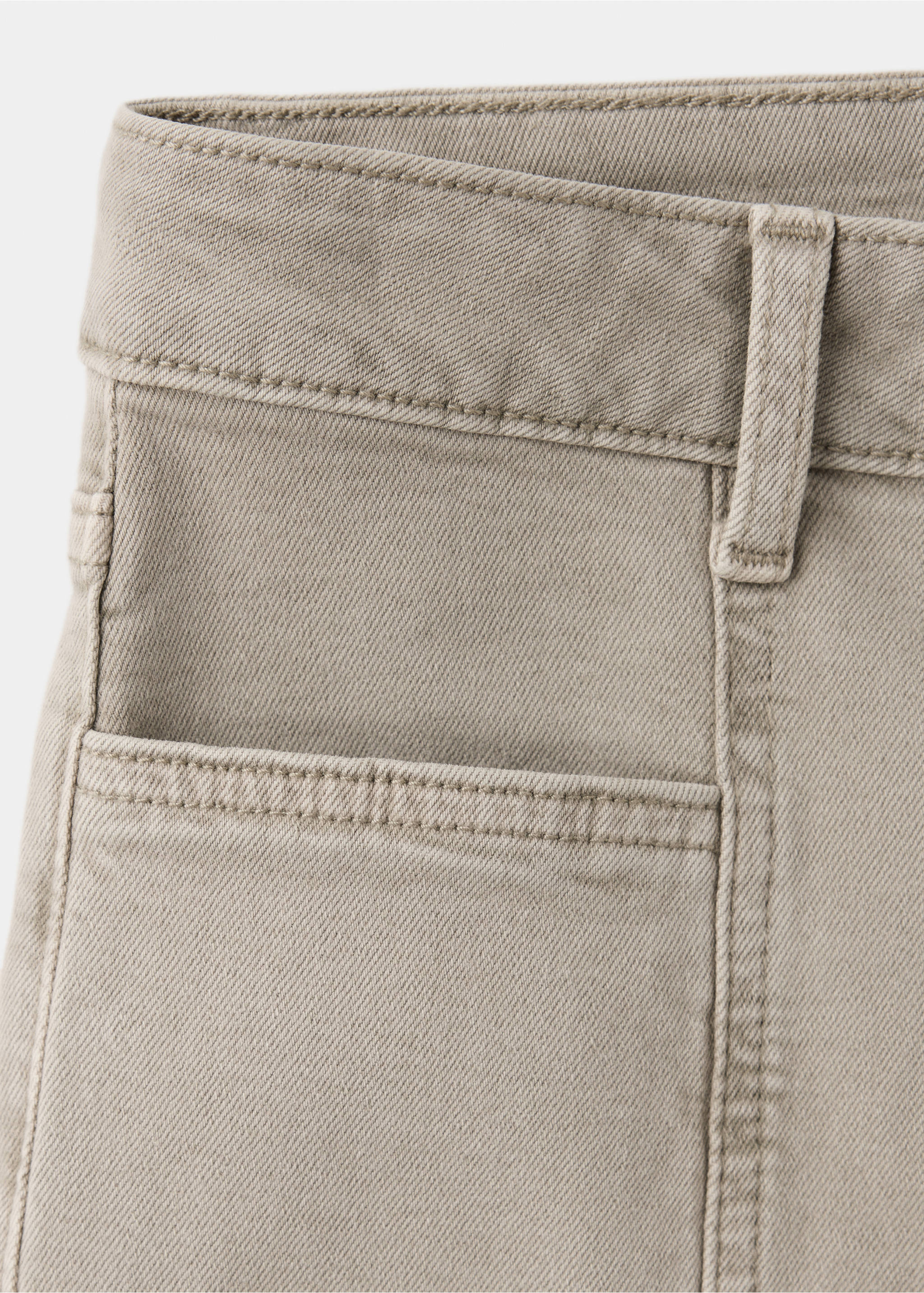 Jeans wide leg costuras decorativas - Detalle del artículo 0, Khaki. Ref: 37014109-00.