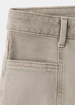Wide-leg jeans with decorative stitching — Khaki 6