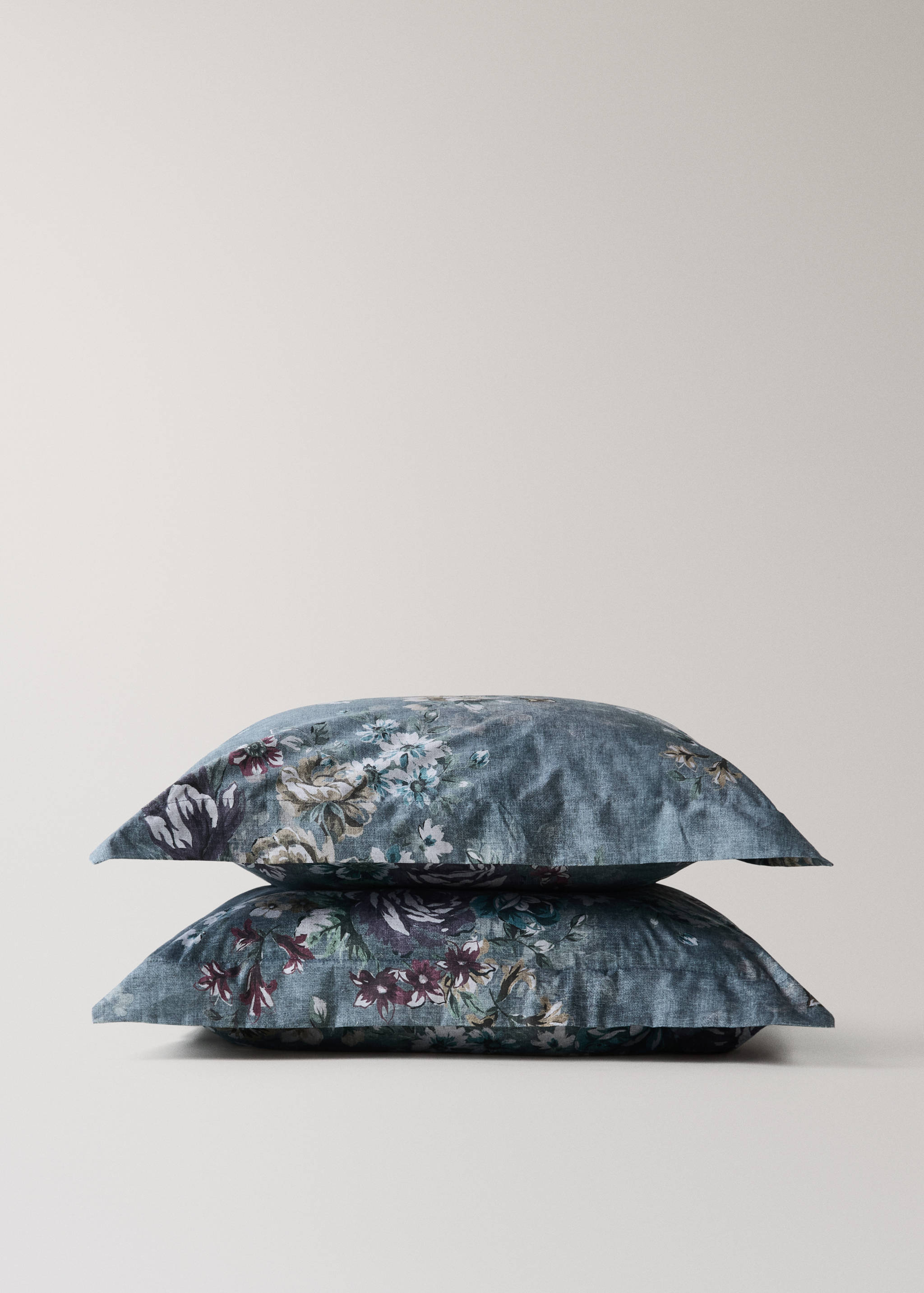 Pack of 2 floral 100% cotton pillowcases 60 x 60 - Details of the article 2