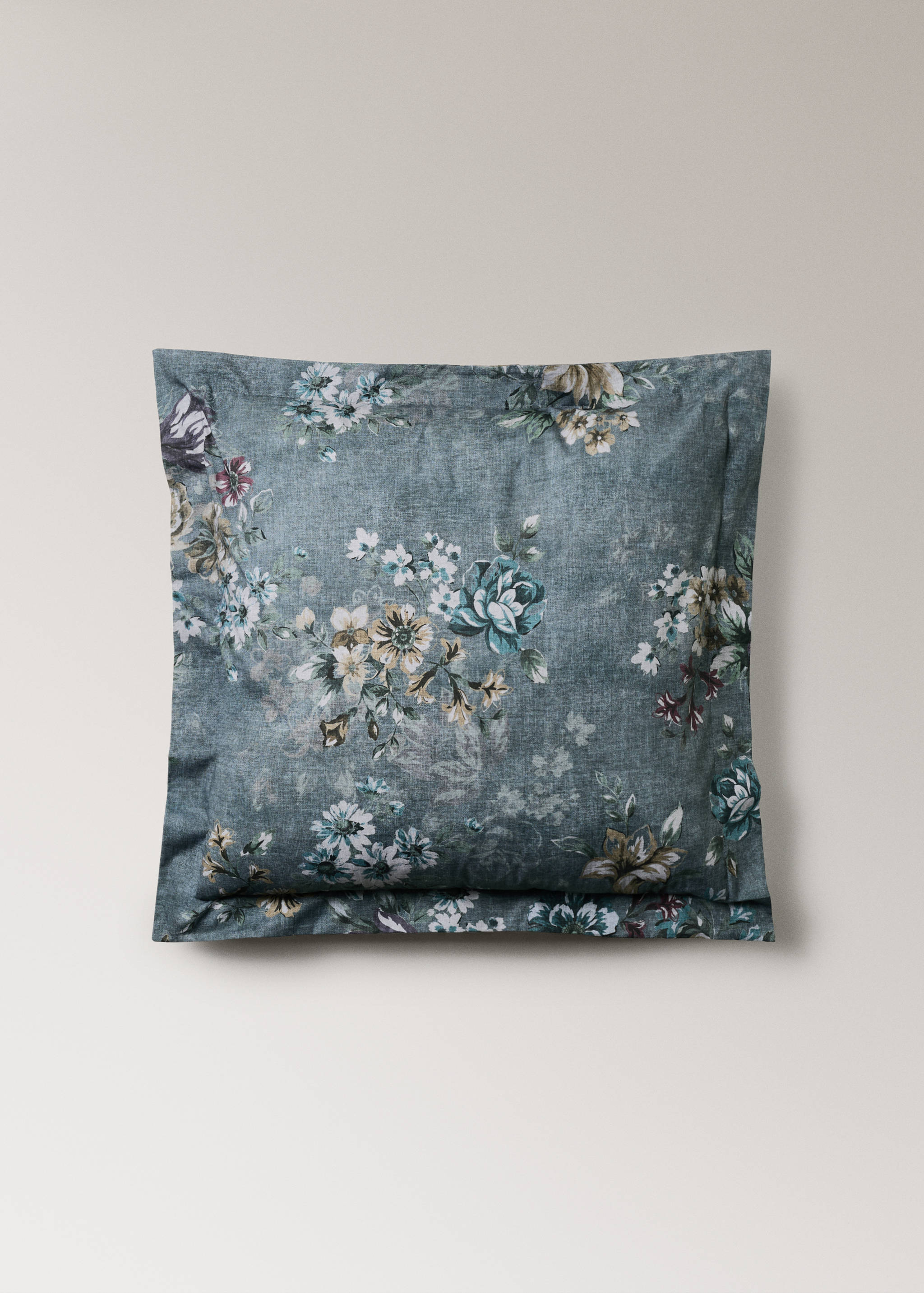 Pack of 2 floral 100% cotton pillowcases 60 x 60 - Article without model