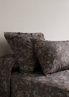 Floral-print pillow case 45x110cm — Brown 1