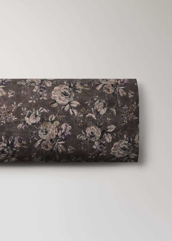 Floral-print pillow case 45x110cm — Brown