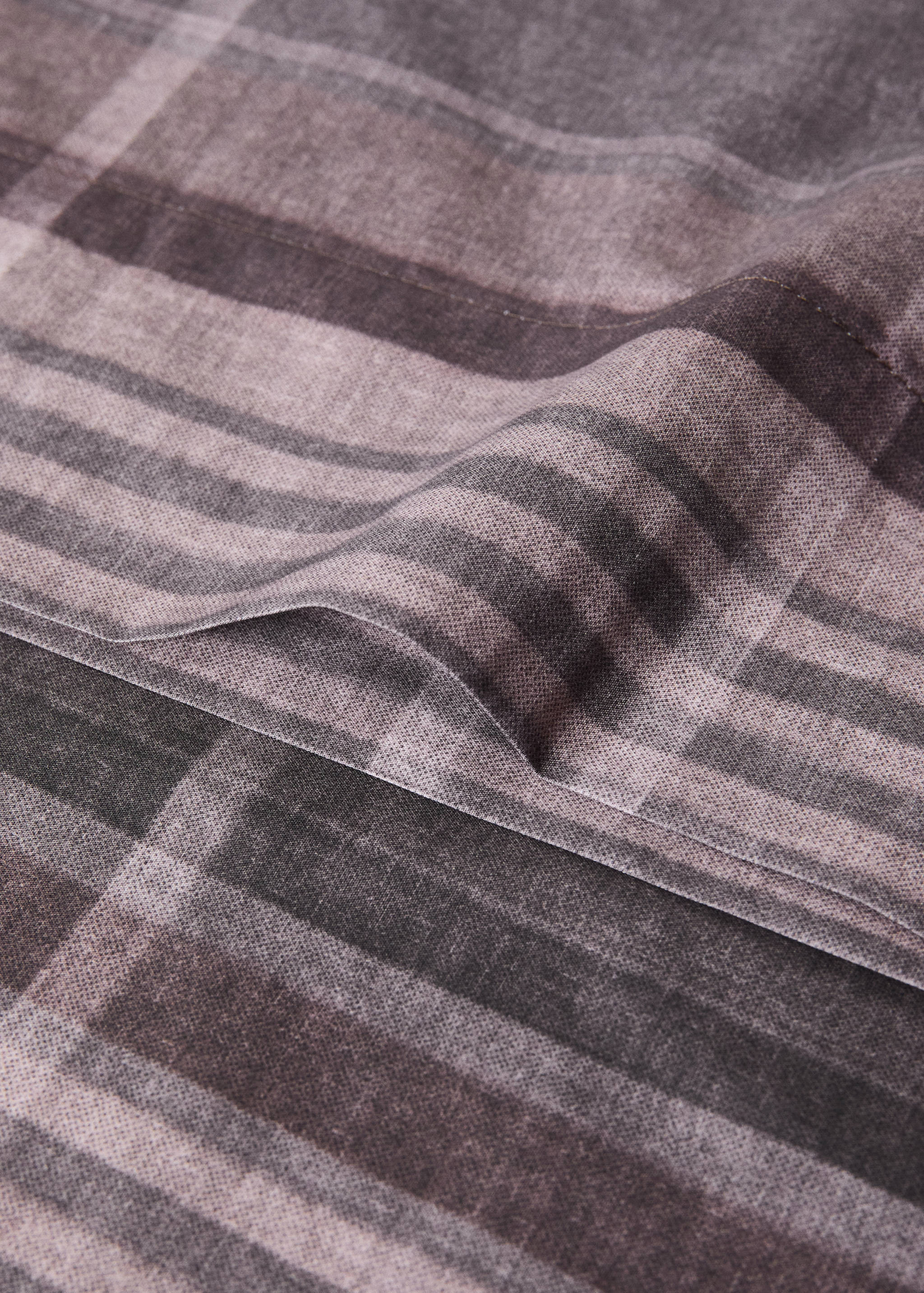 Multicoloured check percale cotton pillowcase 45x110 cm - Details of the article 1