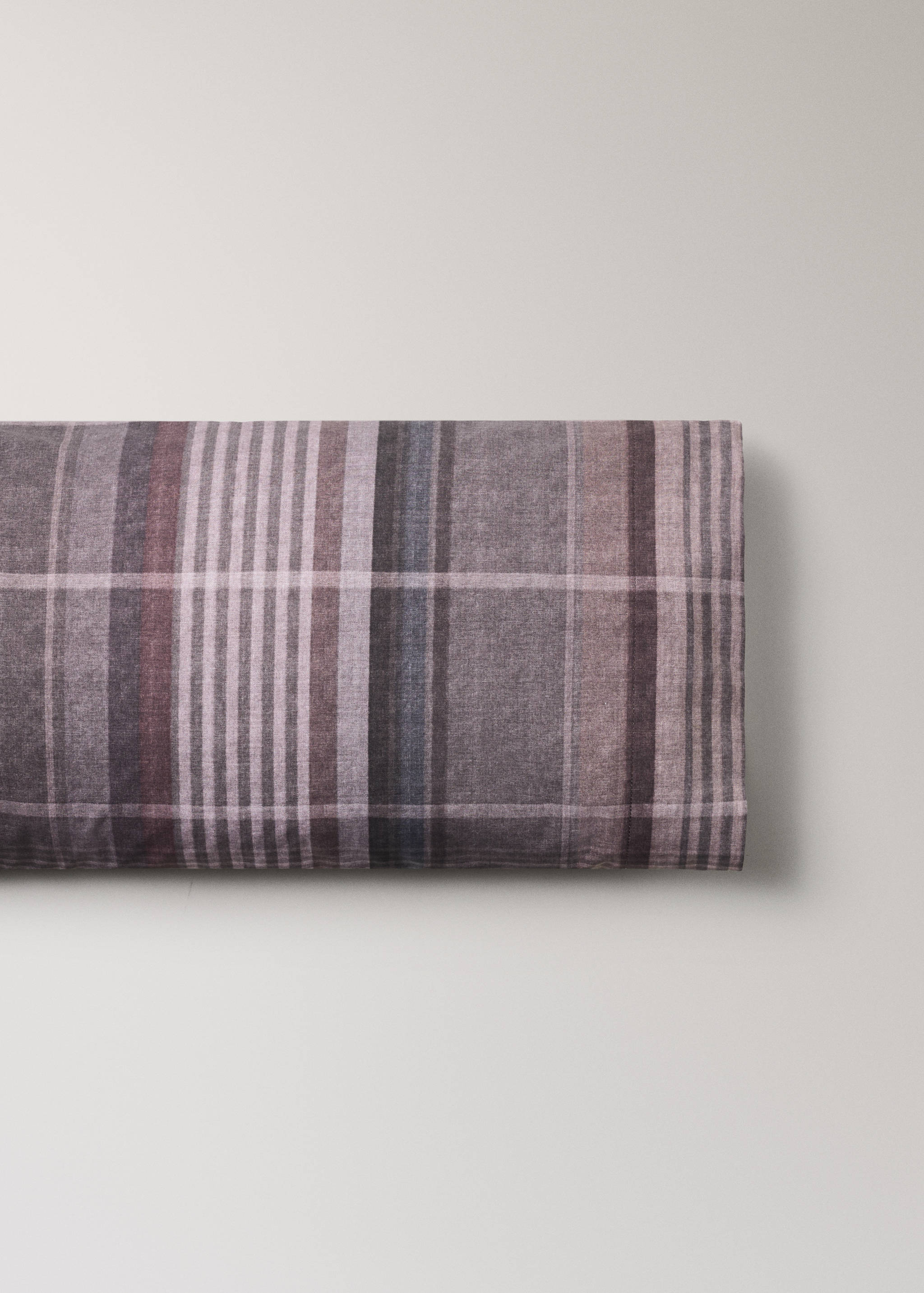 Multicoloured check percale cotton pillowcase 45x110 cm - Article without model
