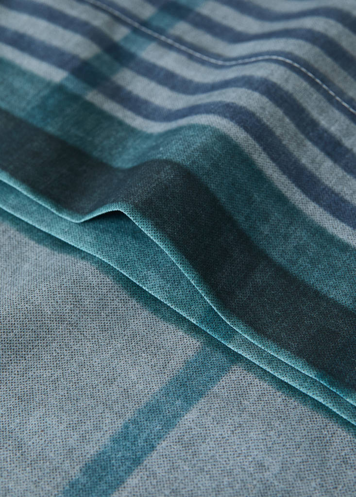 Multicoloured check percale cotton pillowcase 45x110 cm — Forest Green