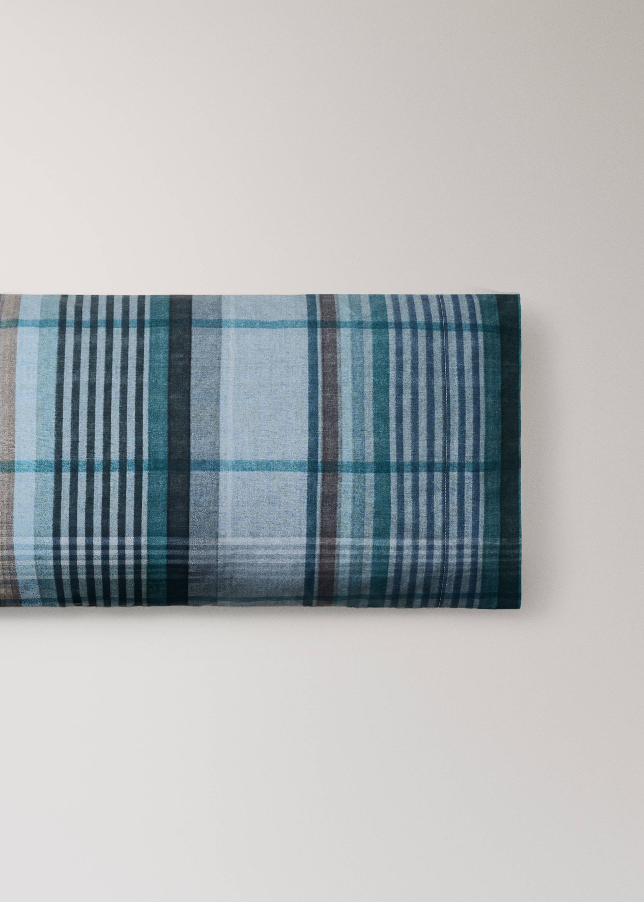 Multicoloured check percale cotton pillowcase 45x110 cm - Article without model