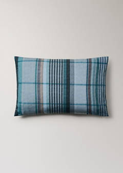 Two multicoloured check percale cotton pillowcases 50x75 cm — Forest Green 6