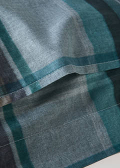Two multicoloured checked cotton percale pillowcases 60 x 60 cm — Forest Green 2