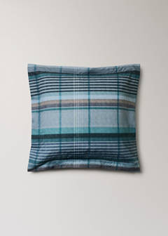 Two multicoloured checked cotton percale pillowcases 60 x 60 cm — Forest Green 6