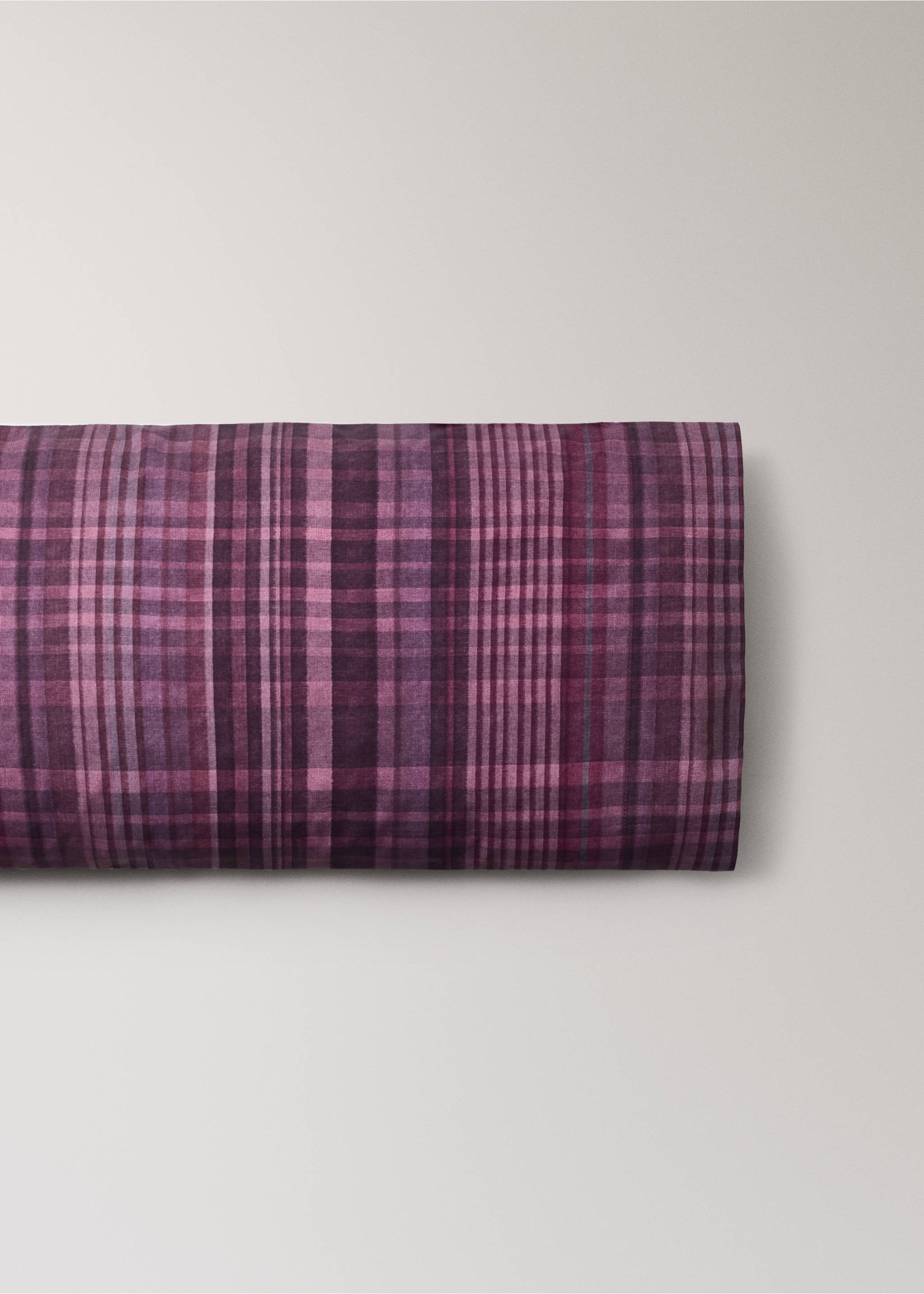 100% cotton checked pillowcase 45x110 - Article without model, Wine. Ref: 37014117-00.