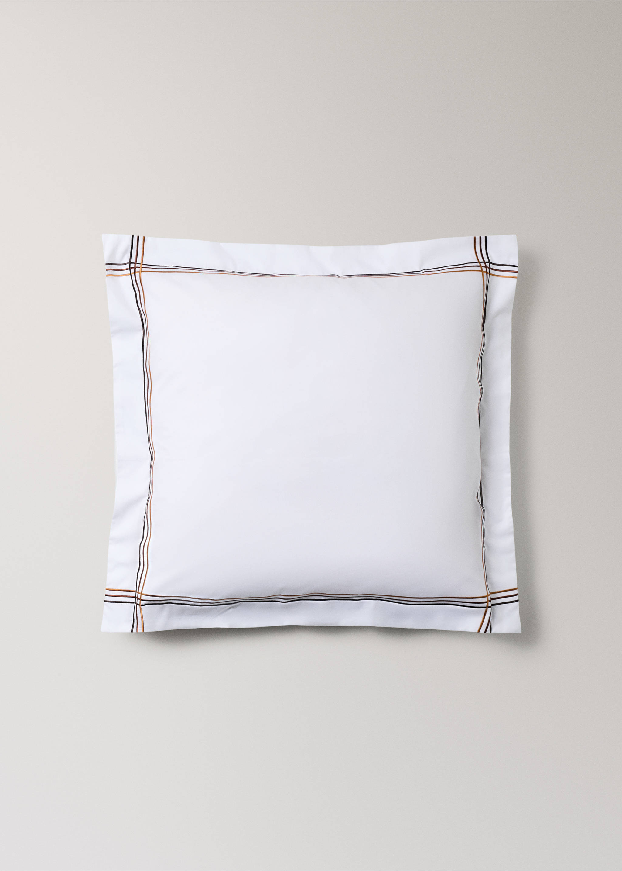Pack of 2 pillowcases, 100% cotton, embroidered, 60 x 60 cm - Article without model, Ecru. Ref: 37014123-00.