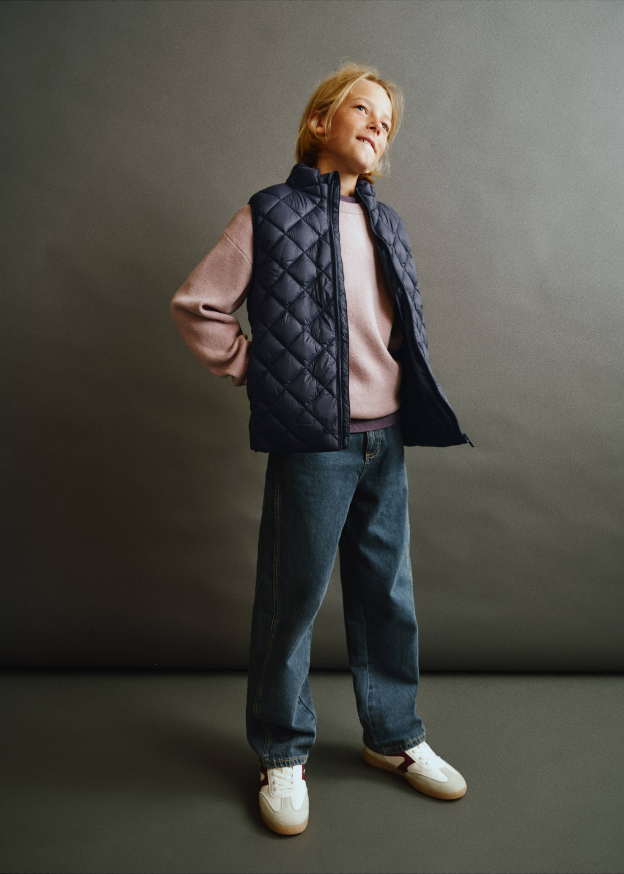 Diamond quilted waistcoat - General plane, Navy. Ref: 37014402-00.