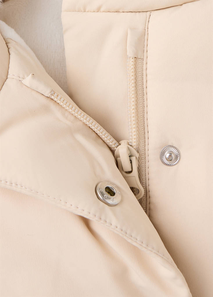 Hood puffer coat — Beige
