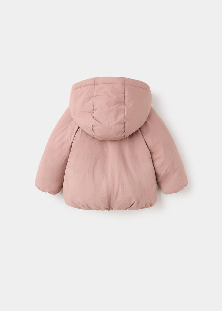 Hood puffer coat — Pink