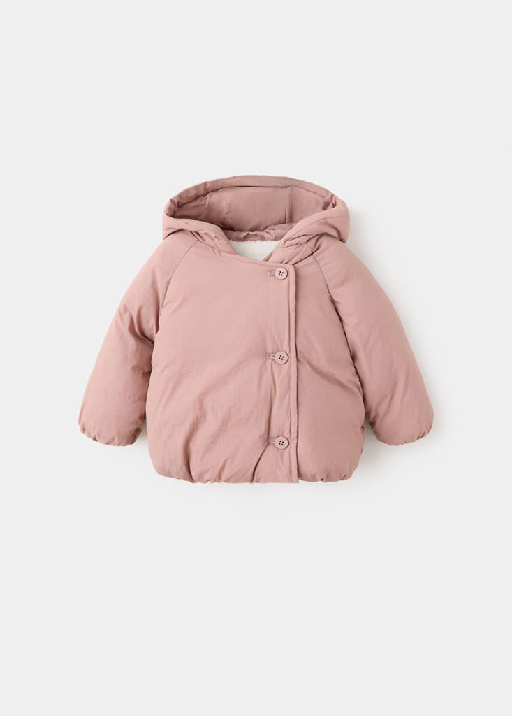 Hood puffer coat — Pink