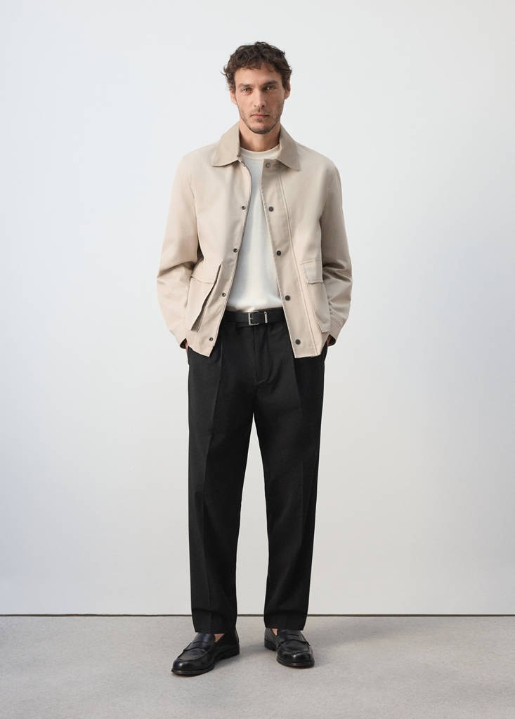 Water-repellent cotton-blend jacket — Beige