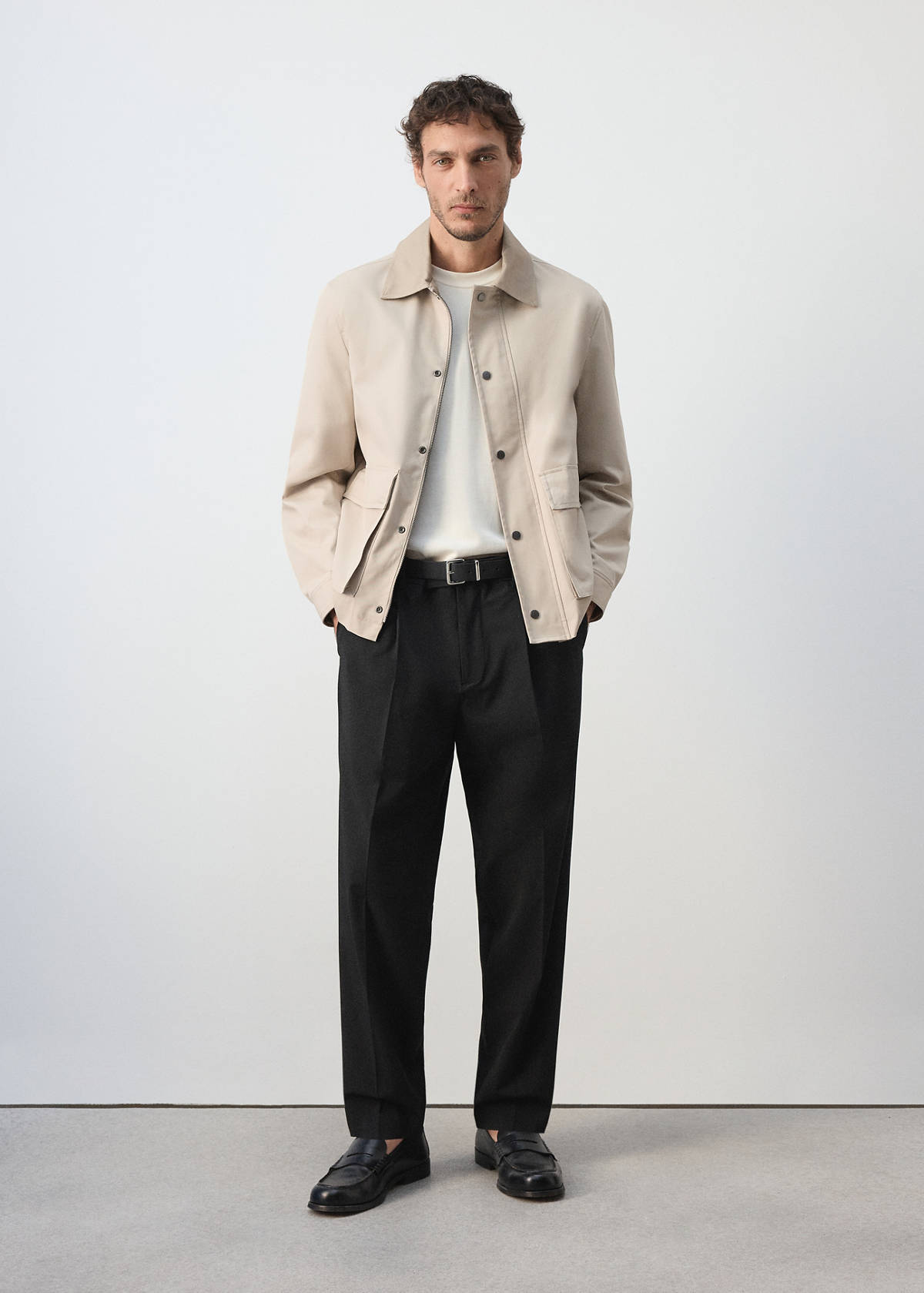 Water-repellent cotton-blend jacket — Beige