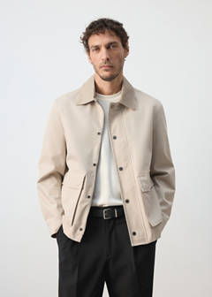 Water-repellent cotton-blend jacket — Beige 1