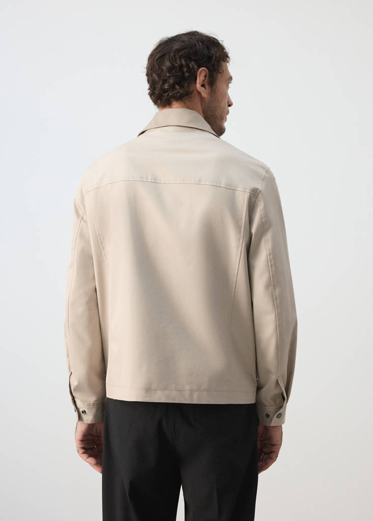 Water-repellent cotton-blend jacket — Beige