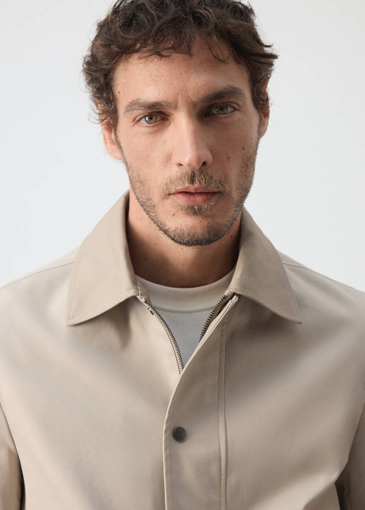 Water-repellent cotton-blend jacket — Beige