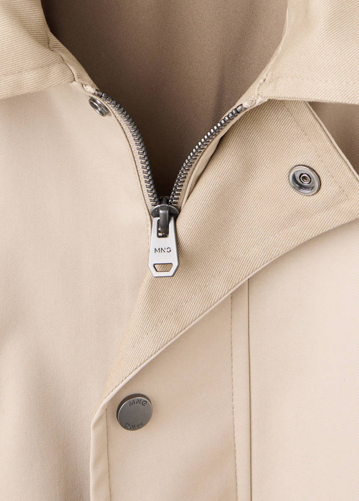 Water-repellent cotton-blend jacket — Beige