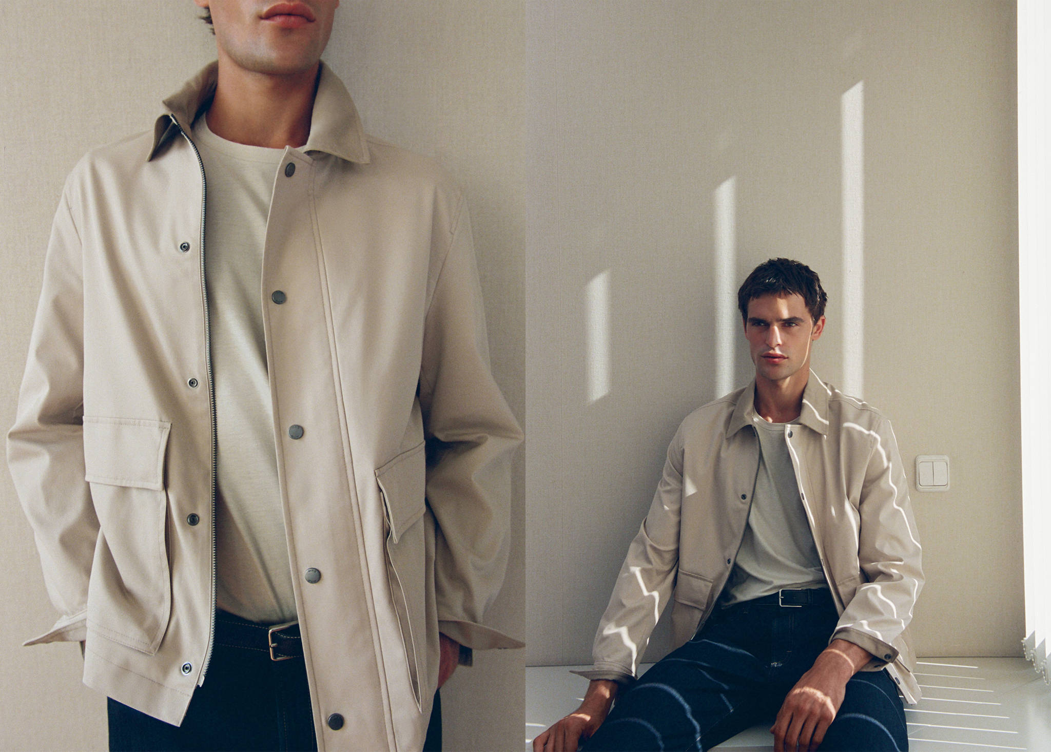 Water-repellent cotton-blend jacket - Panoramic plane