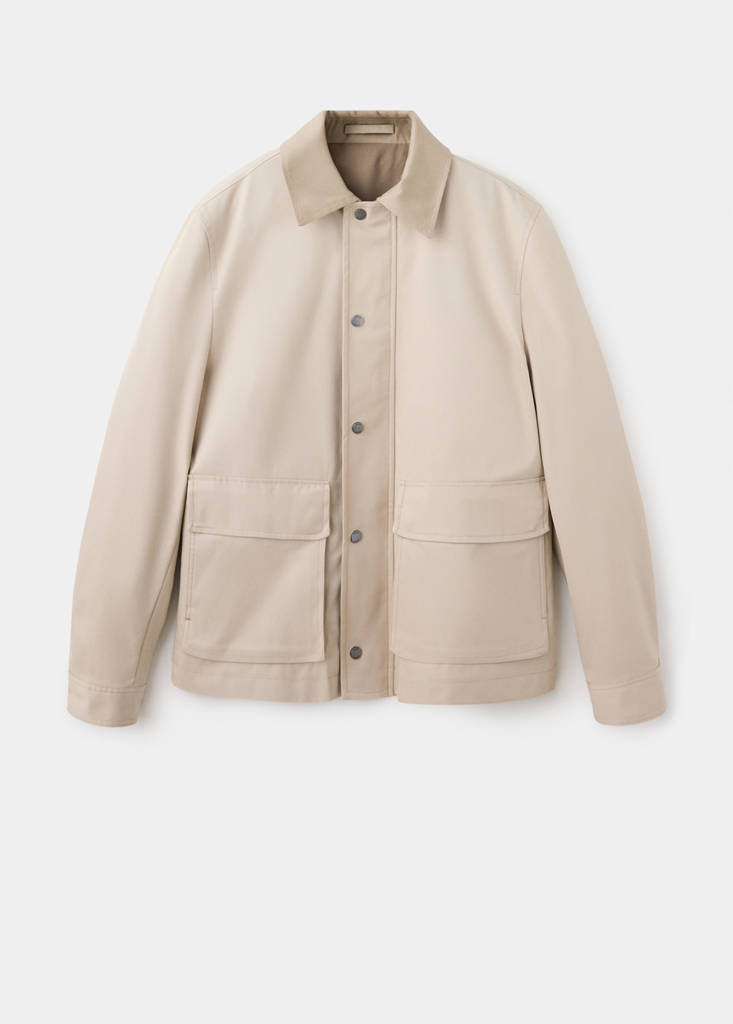 Water-repellent cotton-blend jacket — Beige