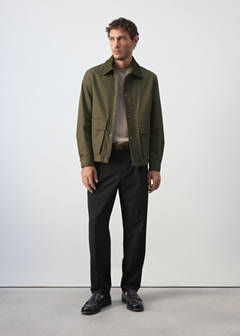 Water-repellent cotton-blend jacket — Khaki 2