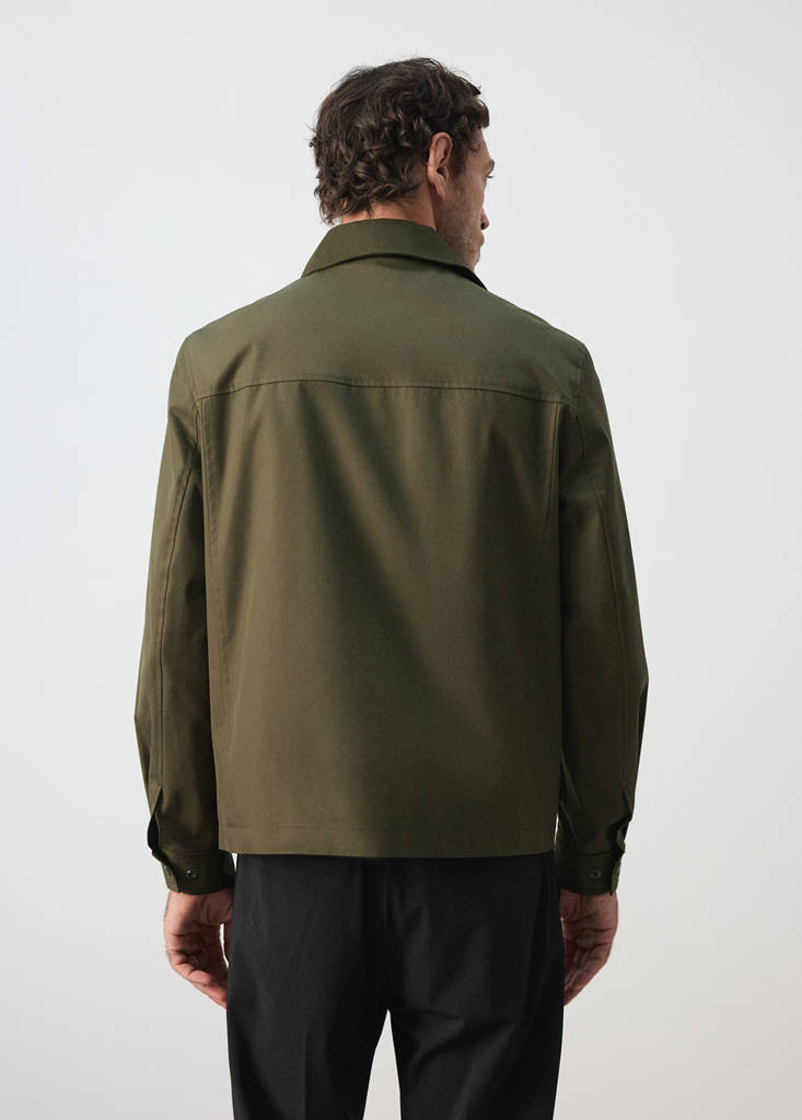 Water-repellent cotton-blend jacket — Khaki