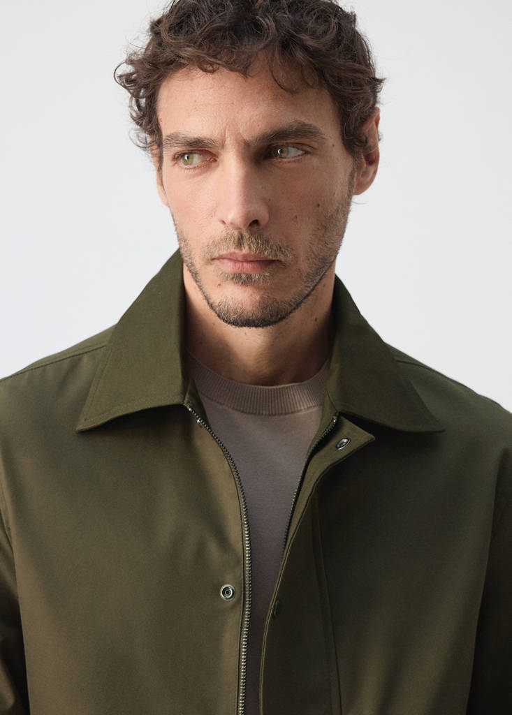 Water-repellent cotton-blend jacket — Khaki