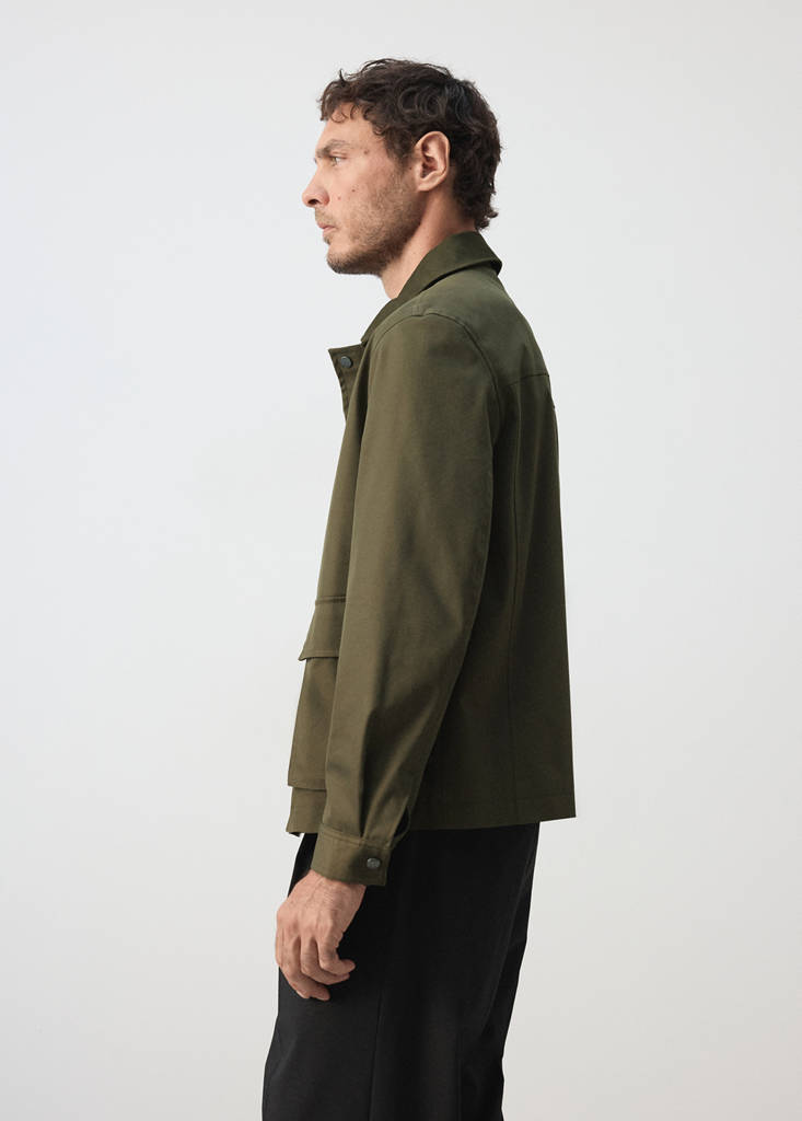 Water-repellent cotton-blend jacket — Khaki