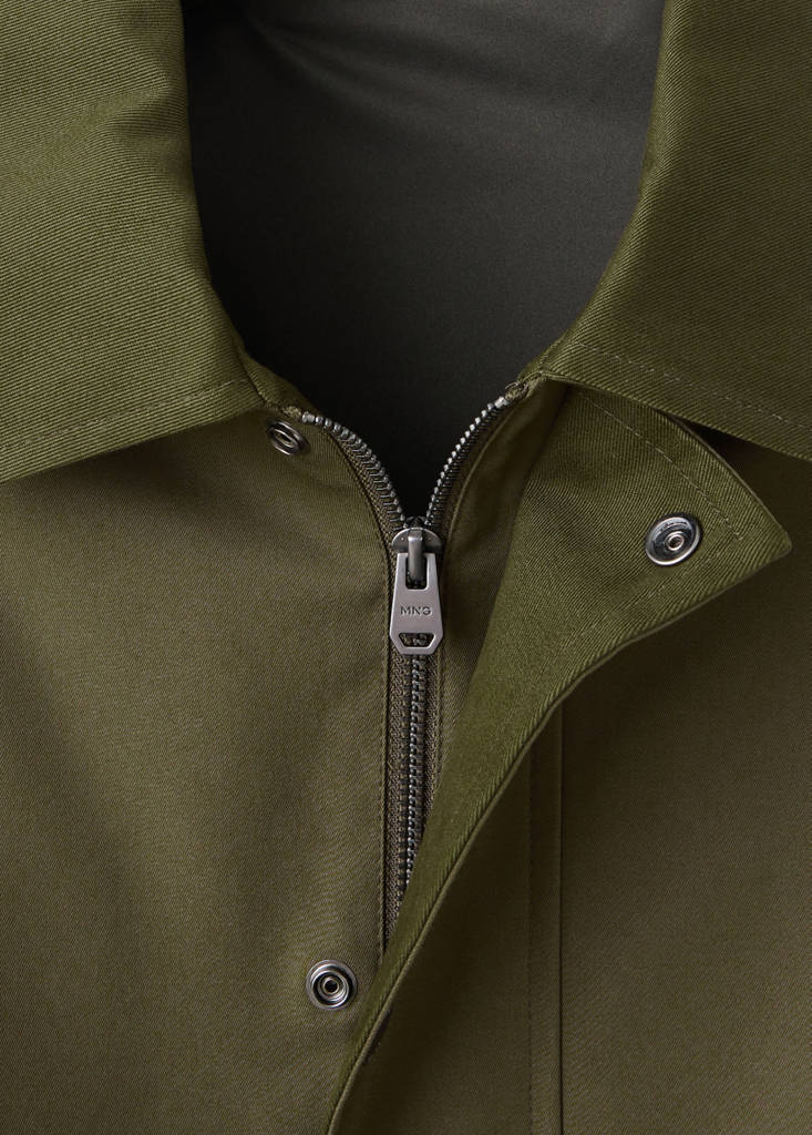 Water-repellent cotton-blend jacket — Khaki