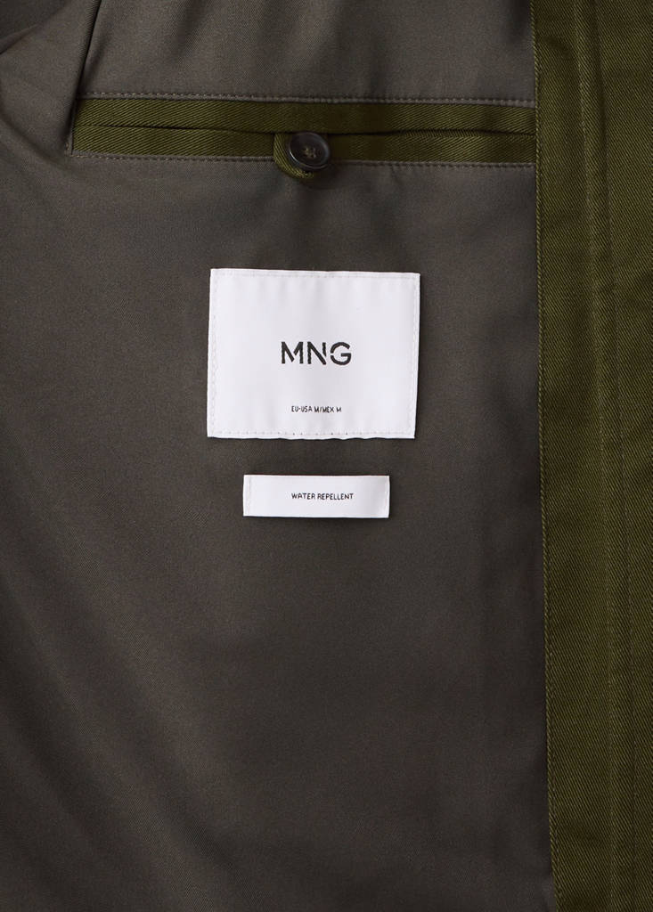 Water-repellent cotton-blend jacket — Khaki