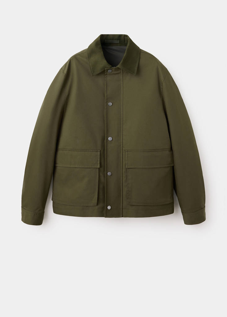Water-repellent cotton-blend jacket — Khaki