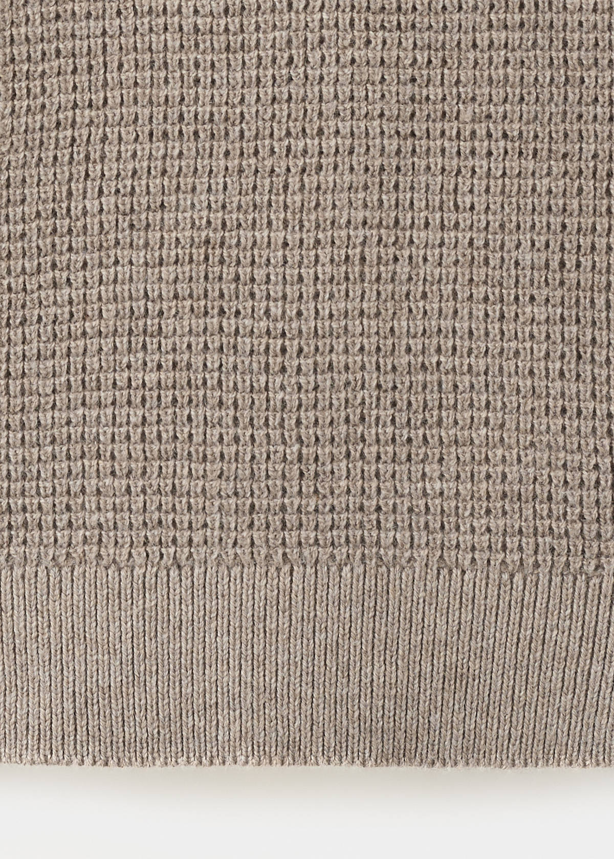 Knitted sweater with perkins neck — Medium Brown