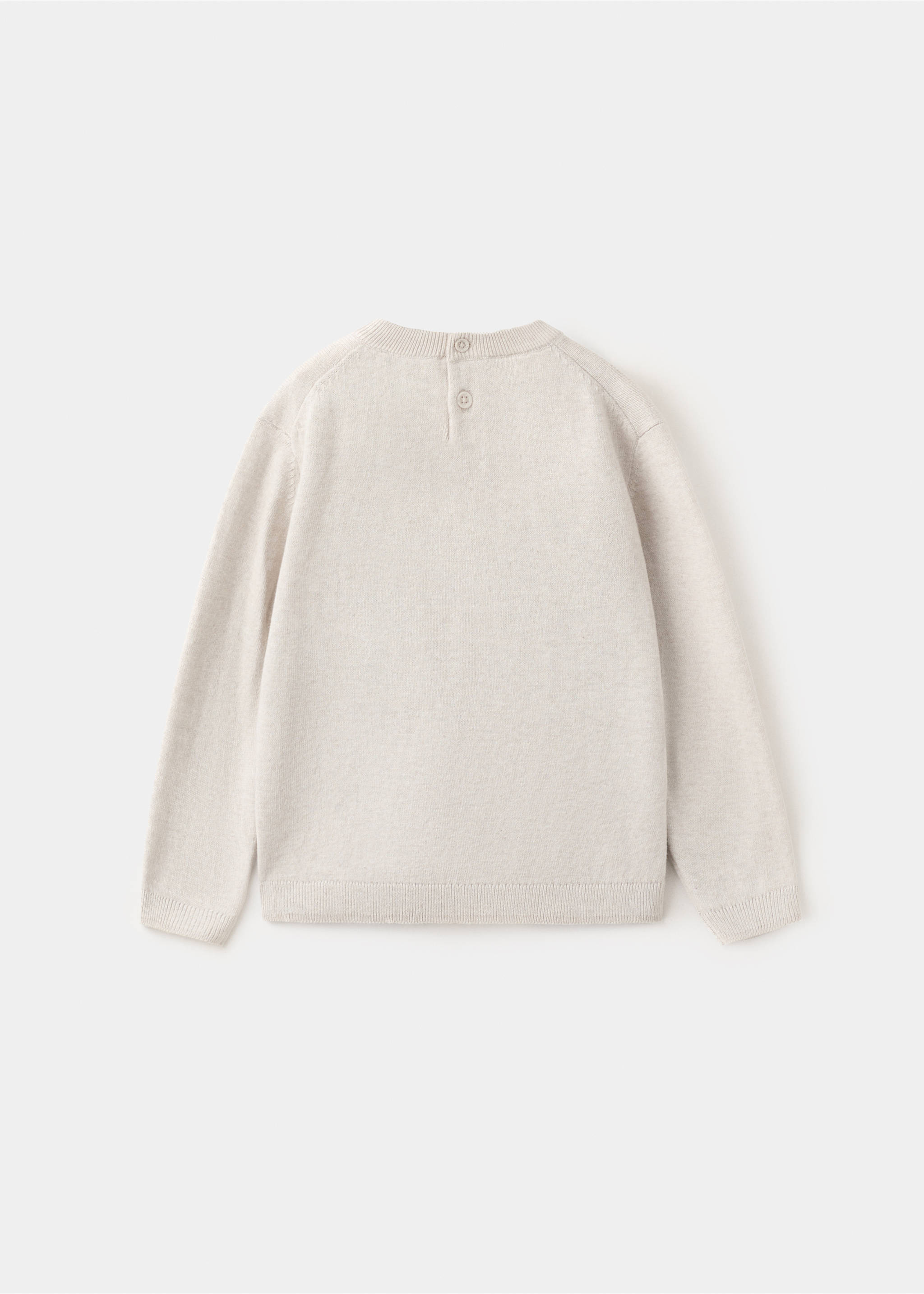 Medium-knit cotton sweater - Reverse of the article, Beige. Ref: 37014408-00.