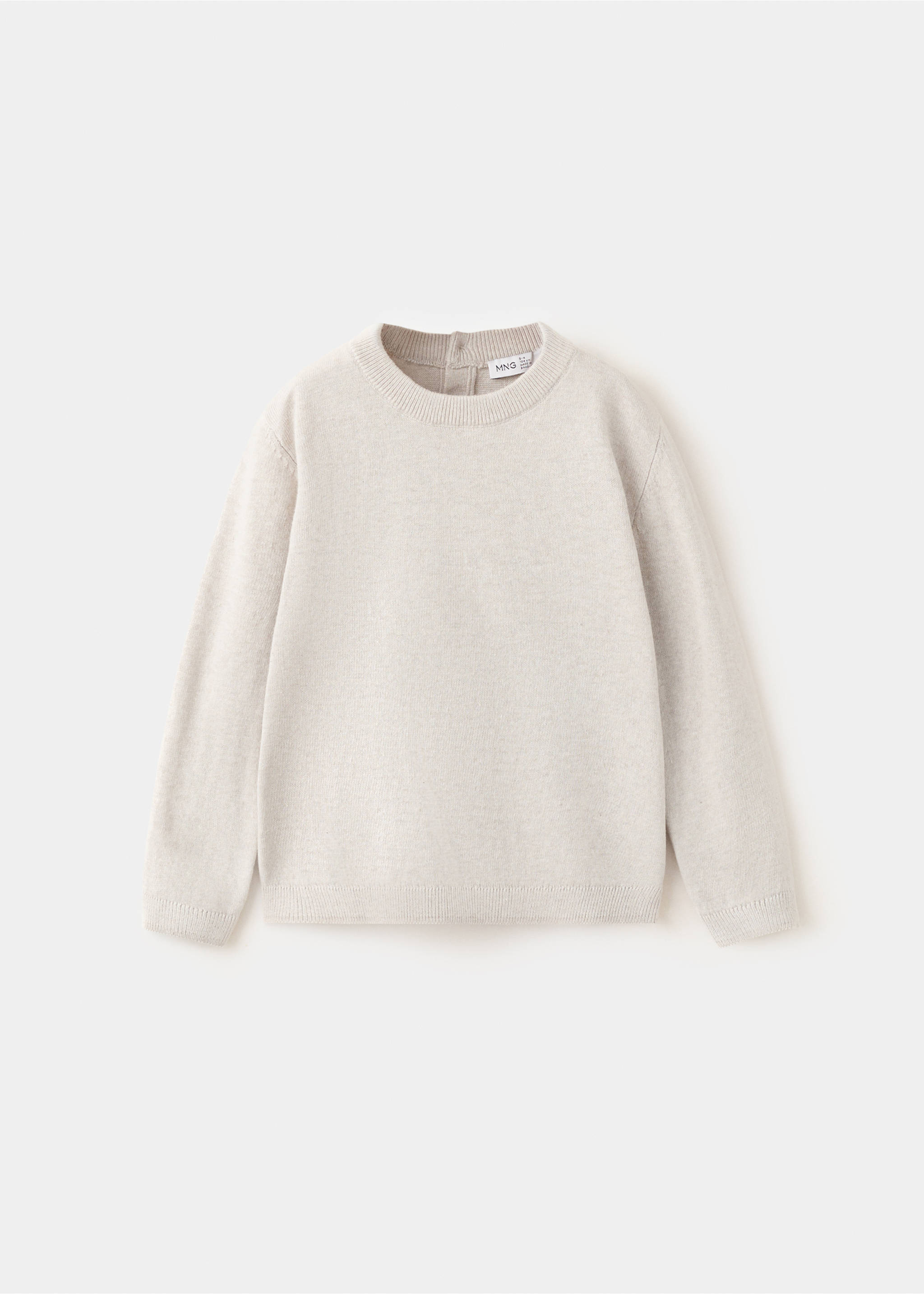 Medium-knit cotton sweater - Article without model, Beige. Ref: 37014408-00.