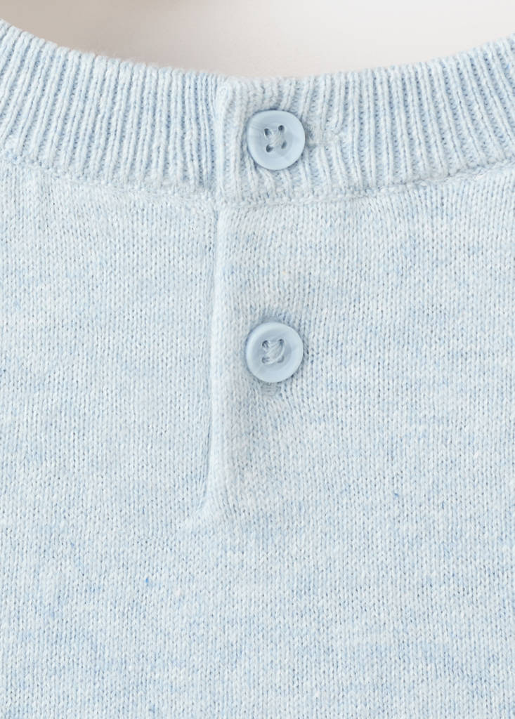 Fine-knit cotton sweater — Sky Blue