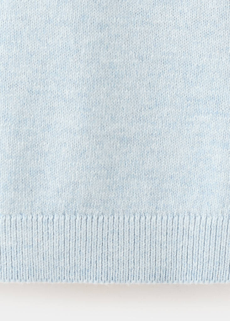 Fine-knit cotton sweater — Sky Blue