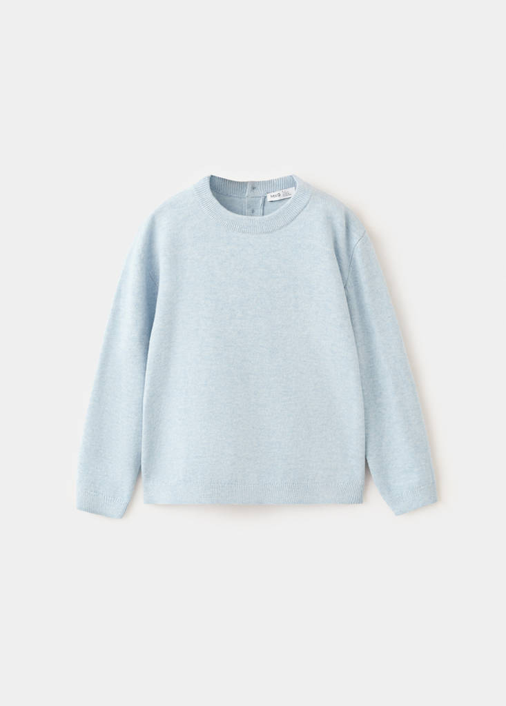 Fine-knit cotton sweater — Sky Blue