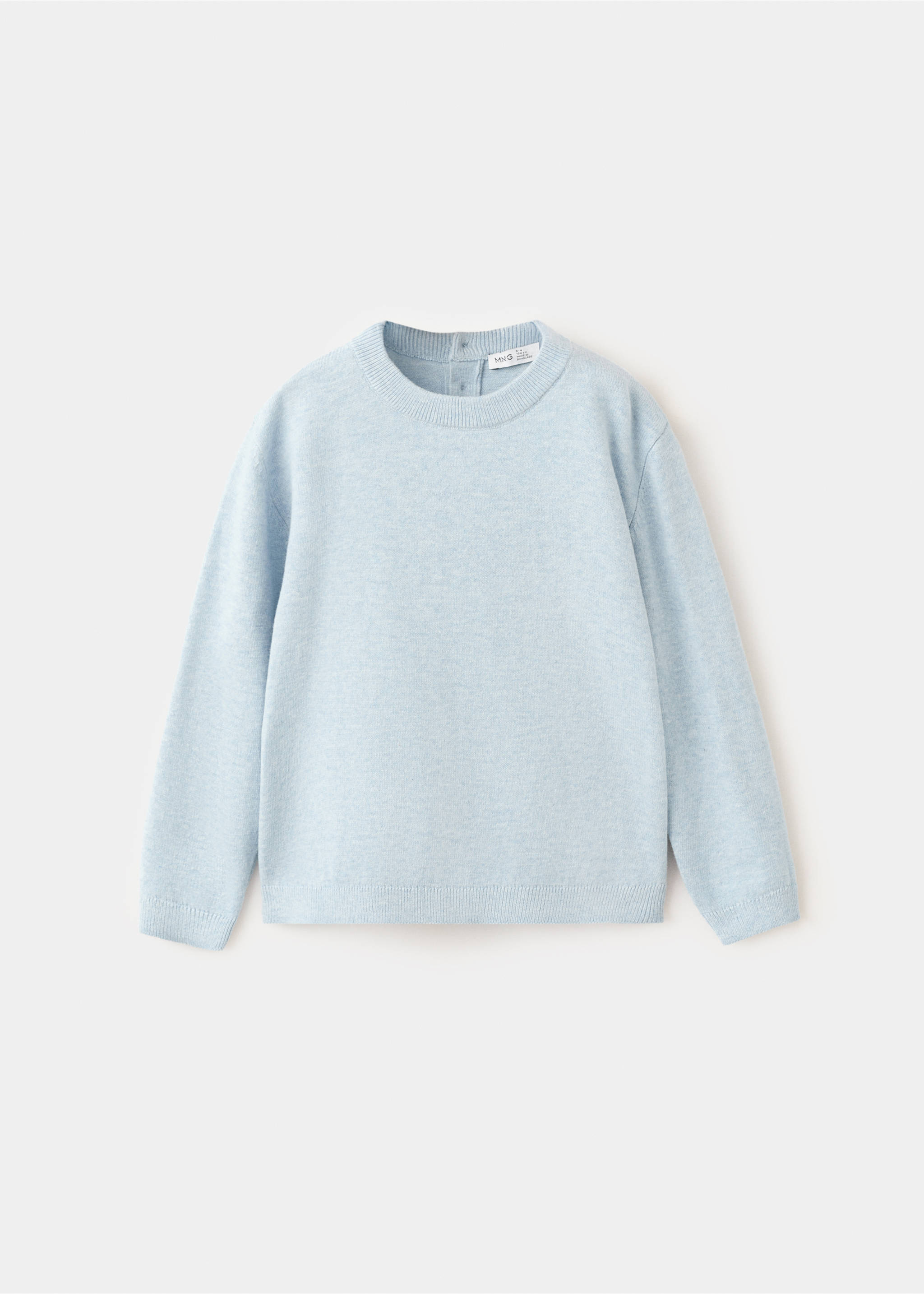 Medium-knit cotton sweater - Article without model, Sky Blue. Ref: 37014408-00.