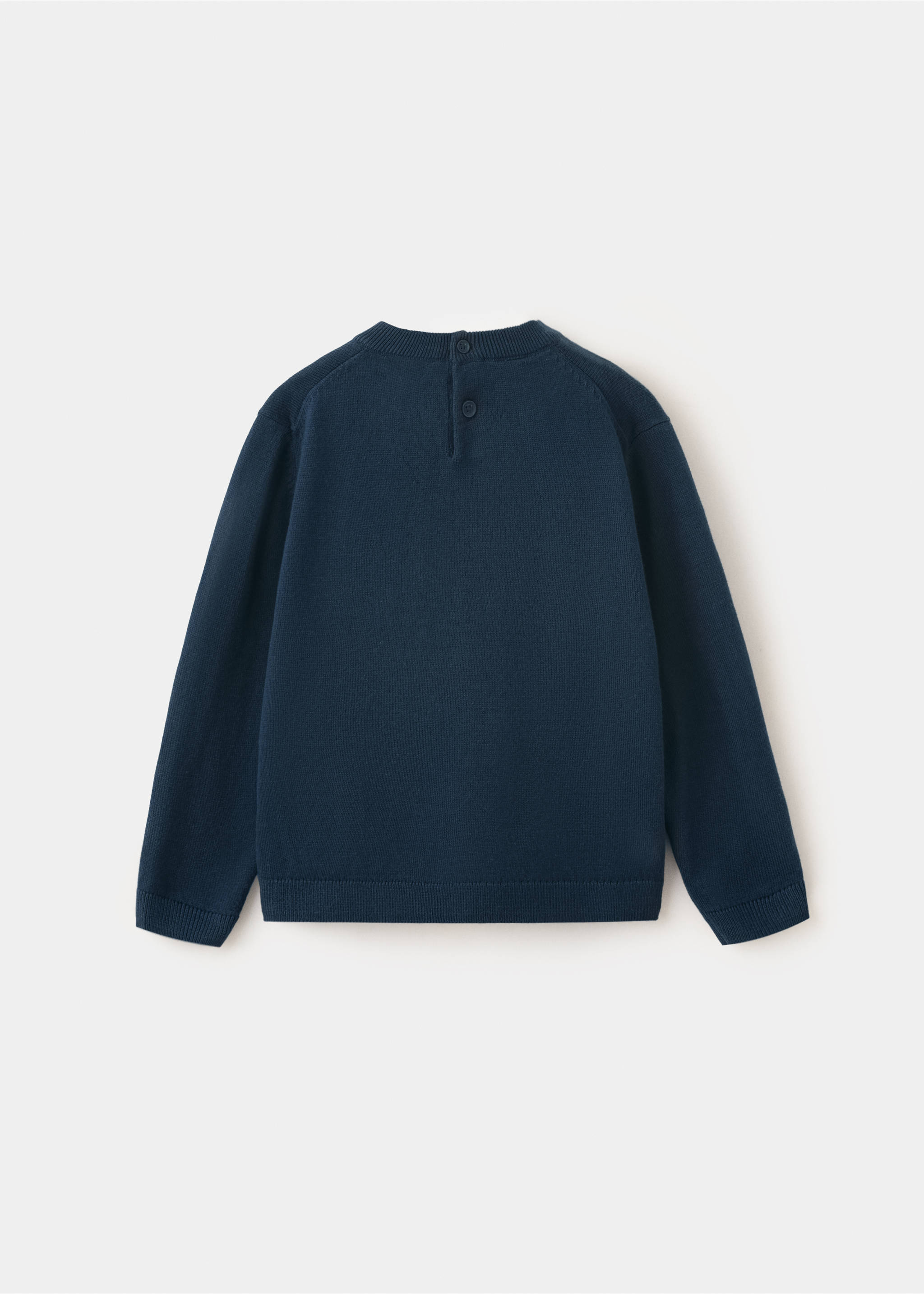 Medium-knit cotton sweater - Reverse of the article, Dark Navy. Ref: 37014408-00.