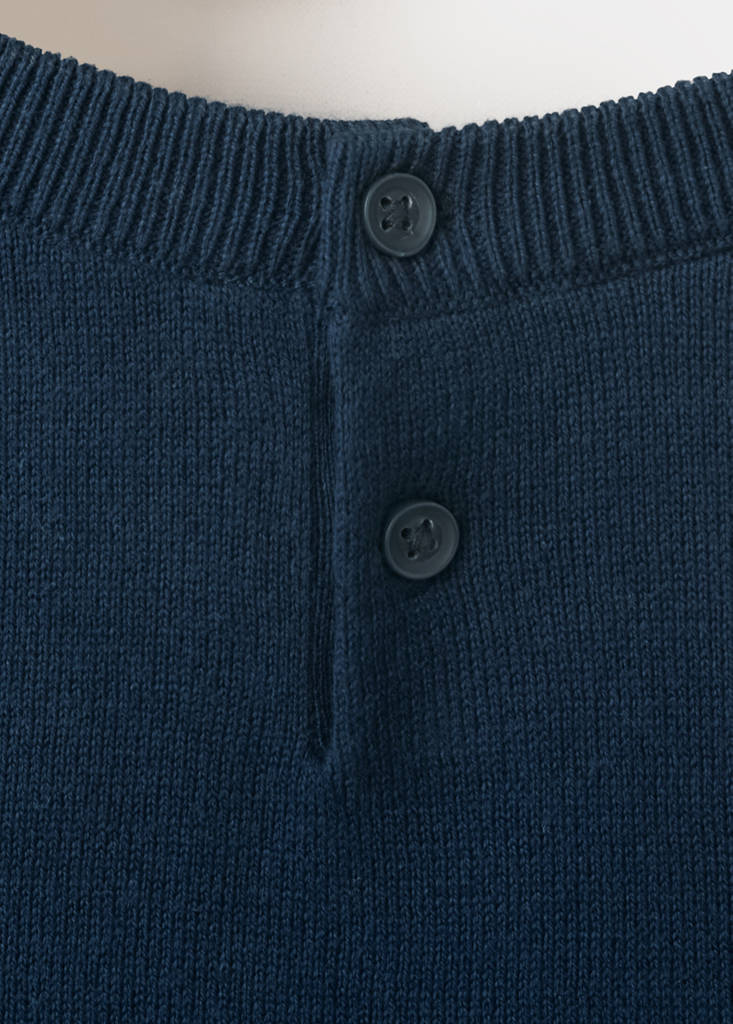 Fine-knit cotton sweater — Dark Navy