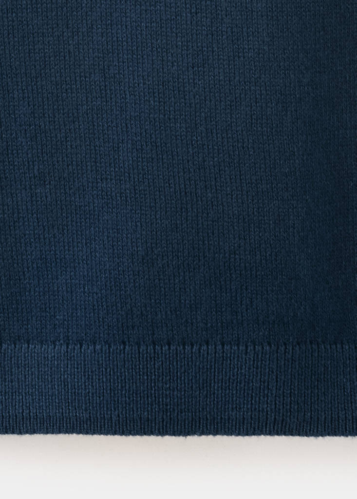 Fine-knit cotton sweater — Dark Navy