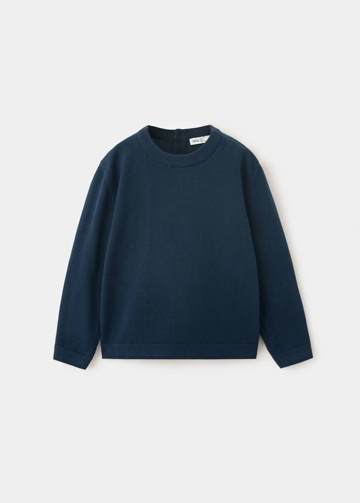 Fine-knit cotton sweater — Dark Navy