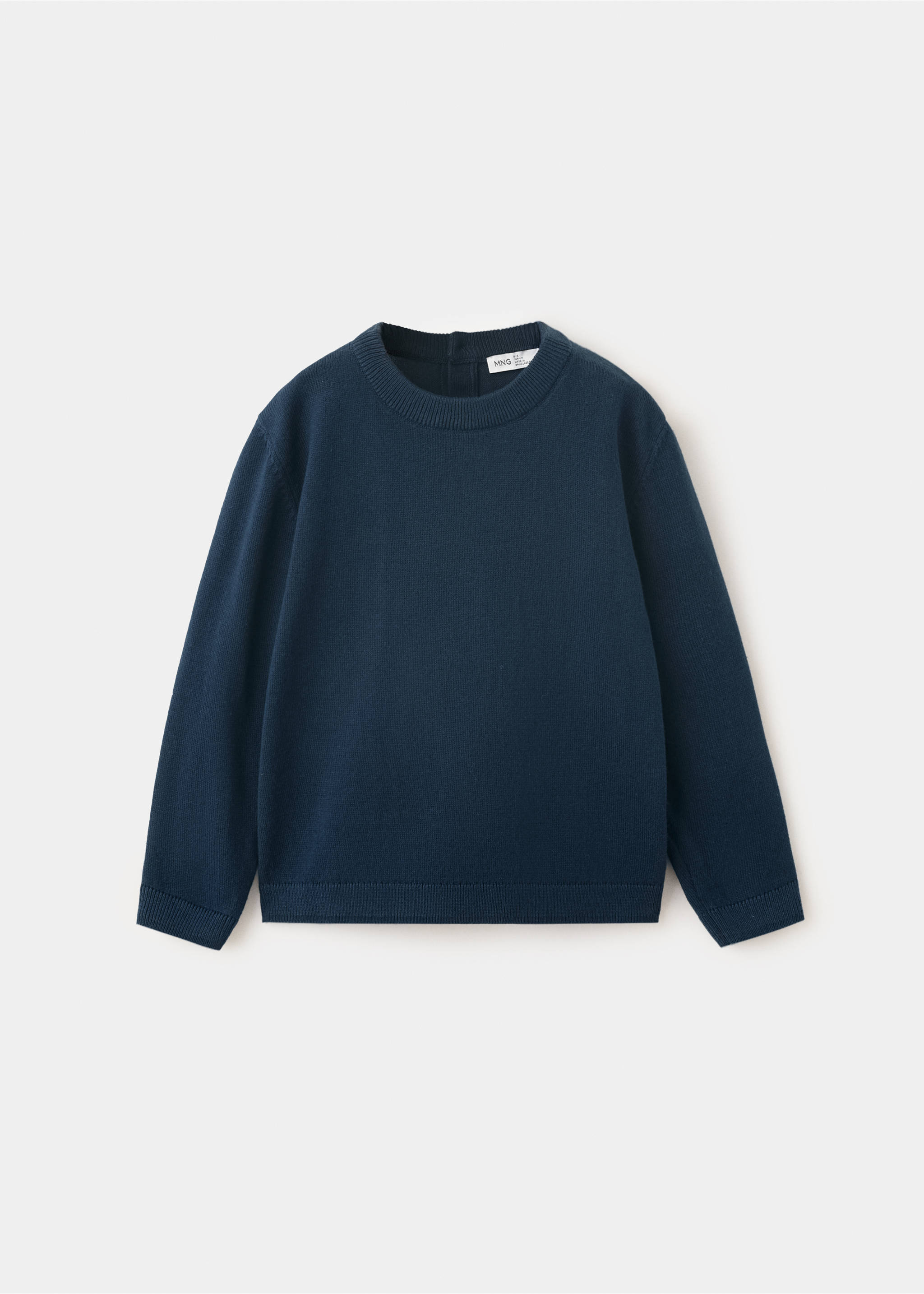 Medium-knit cotton sweater - Article without model, Dark Navy. Ref: 37014408-00.