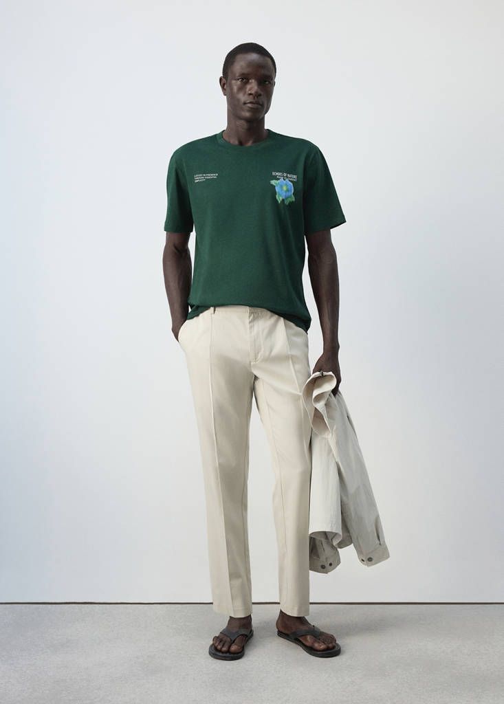 Regular fit trousers in a lyocell-cotton blend — Ice Grey